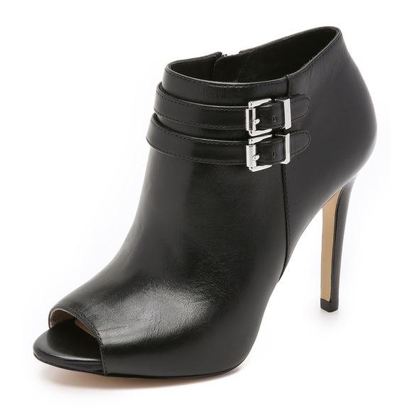 Michael Kors Shoes - NEW MICHAEL KORS BRENA black leather peep toe boots (size 6.5)